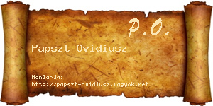 Papszt Ovidiusz névjegykártya